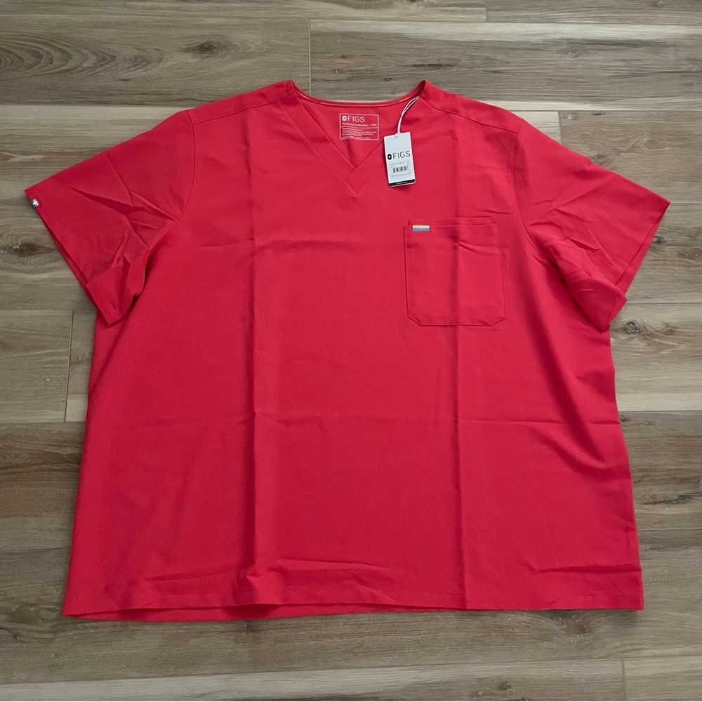 Figs Leon Three-Pocket Scrub Pride Top in Hibiscus sz 6XL - Picture 1 of 10